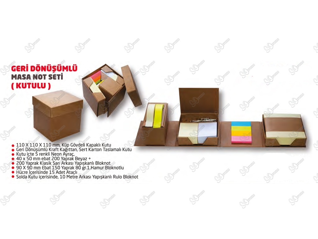 Geri Dönüşümlü Masa Not Defteri - Kutulu